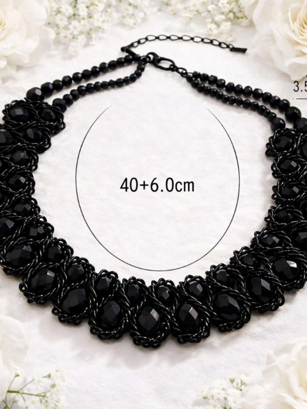 BLACK BEADED BEAUTIFULNECKLACE